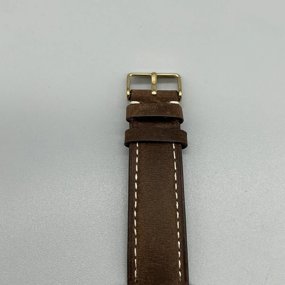 Seiko Mens Watch 40mm Chipped Crystal Leather Day Date 7N43-0A20 New Battery